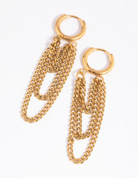 Waterproof Gold Plated Stainless Steel Chain Drop Earrings - link has visual effect only