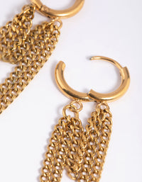 Waterproof Gold Plated Stainless Steel Chain Drop Earrings - link has visual effect only