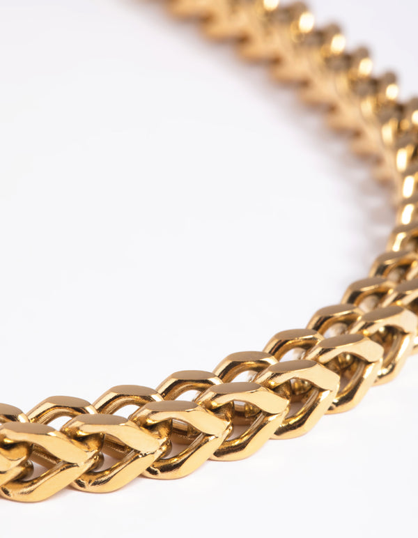 Gold Plated Surgical Steel Statement Chain Necklace