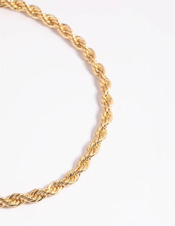Gold Plated Twisted Chain Anklet