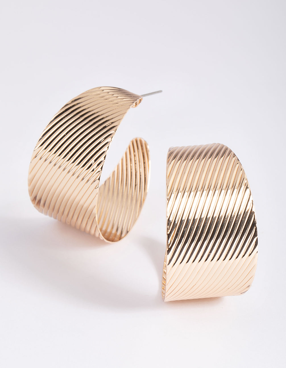 Gold Textured Hoop Earrings