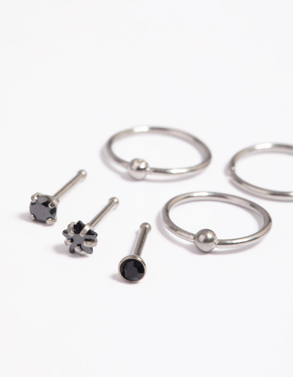 Titanium Crystal Nose Studs