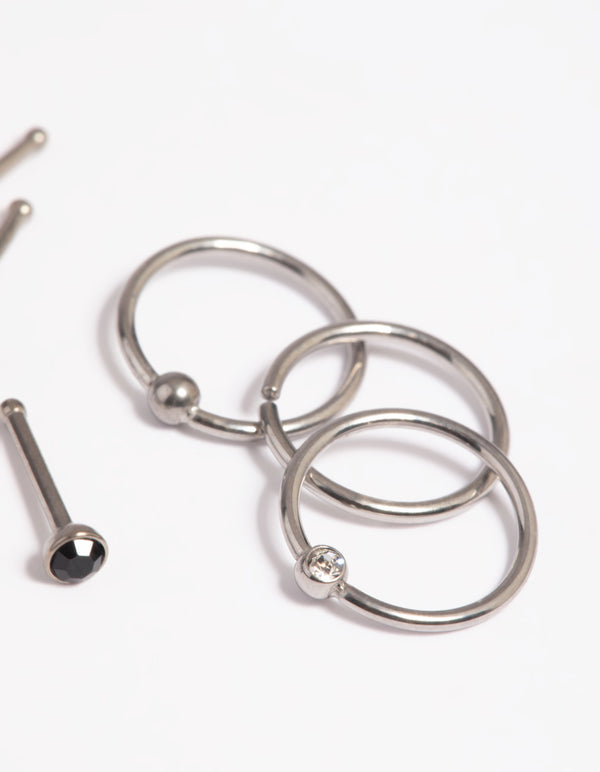 Titanium Crystal Nose Studs