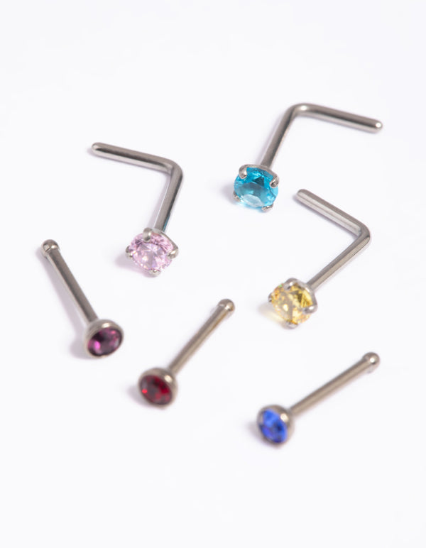 Titanium Rainbow Nose Studs