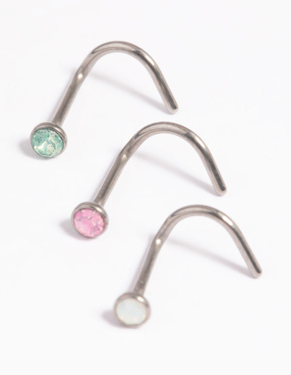 Titanium Pastel Nose Studs