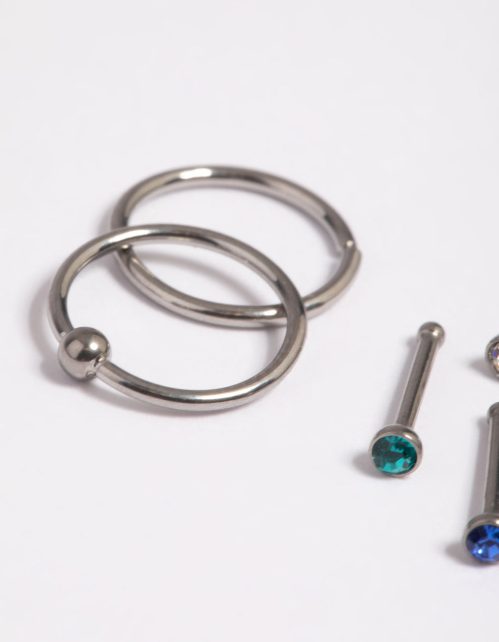 Titanium Nose Stud & Ring 6-Pack