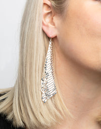 Silver Chain Mail Drop Earrings - link has visual effect only
