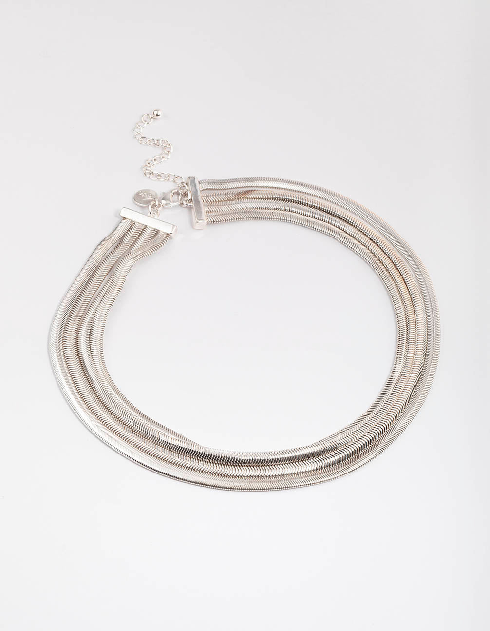 Silver Snake Chain Layered Necklace
