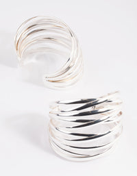 Silver Crossover Double Wrist Cuff - link has visual effect only