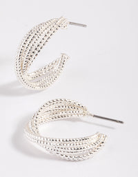 Silver Mini Criss Cross Hoop Earrings - link has visual effect only