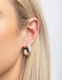 Silver Mini Criss Cross Hoop Earrings - link has visual effect only