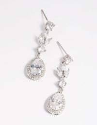 Silver Diamond Simulant Teardrop Earrings - link has visual effect only