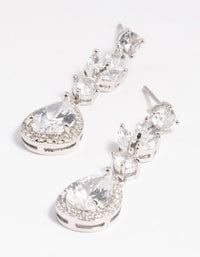 Silver Diamond Simulant Teardrop Earrings - link has visual effect only