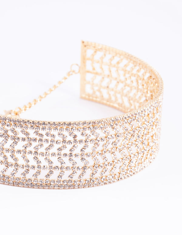 Gold Diamante Choker