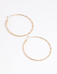 Gold Textured Hoop Earrings - link has visual effect only