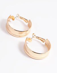 Gold Extra Wide Hoop Earrings - link has visual effect only