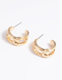 Gold Chain Huggie Hoop Earrings - link has visual effect only