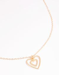 Gold Double Heart Necklace - link has visual effect only