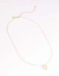 Gold Double Heart Necklace - link has visual effect only