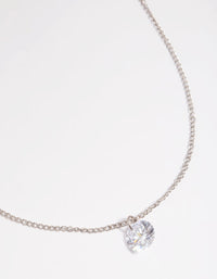 Rhodium Diamante Simple Necklace - link has visual effect only