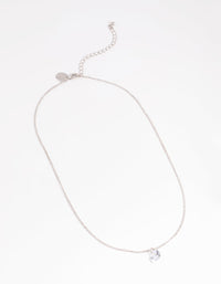 Rhodium Diamante Simple Necklace - link has visual effect only
