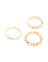 Gold Twisted Ring Stack Pack - link has visual effect only