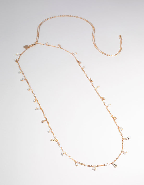 Gold Diamante & Pearl Waist Chain