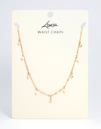 Gold Diamante & Pearl Waist Chain - link has visual effect only