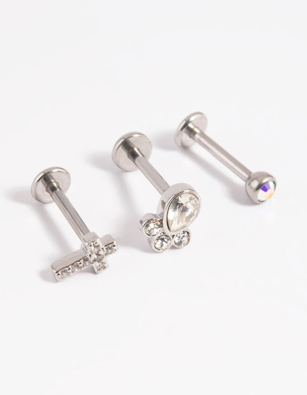 Surgical Steel Cross Flat Back Pack