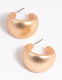 Metallic Gold Chunky Hoop Earrings - link has visual effect only