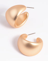 Metallic Gold Chunky Hoop Earrings - link has visual effect only