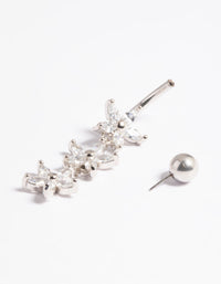 Platinum Plated Titanium Threadless Flower Belly Bar - link has visual effect only