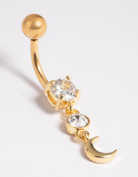 Gold Plated Titanium Threadless Celestial Belly Bar - link has visual effect only