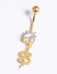 Gold Plated Titanium Threadless Snake Belly Bar - link has visual effect only