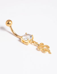 Gold Plated Titanium Threadless Snake Belly Bar - link has visual effect only