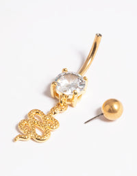 Gold Plated Titanium Threadless Snake Belly Bar - link has visual effect only