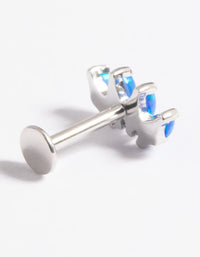 Platinum Plated Titanium Threadless Blue Opal Marquise Flat Back - link has visual effect only