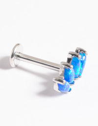 Platinum Plated Titanium Threadless Blue Opal Marquise Flat Back - link has visual effect only
