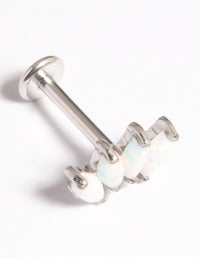 Platinum Plated Titanium Threadless White Opal Marquise Flat Back Pack - link has visual effect only