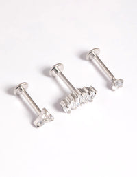 Platinum Plated Titanium Threadless Crystal Marquise Flat Back Pack - link has visual effect only