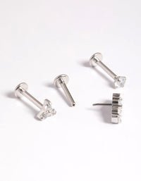 Platinum Plated Titanium Threadless Crystal Marquise Flat Back Pack - link has visual effect only