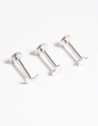 Platinum Plated Titanium Threadless Celestial Flat Back Pack - link has visual effect only