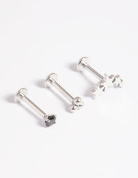 Platinum Plated Titanium Threadless Star Flat Back Pack - link has visual effect only