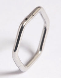 Platinum Plated Titanium Hexagon Clicker Ring - link has visual effect only