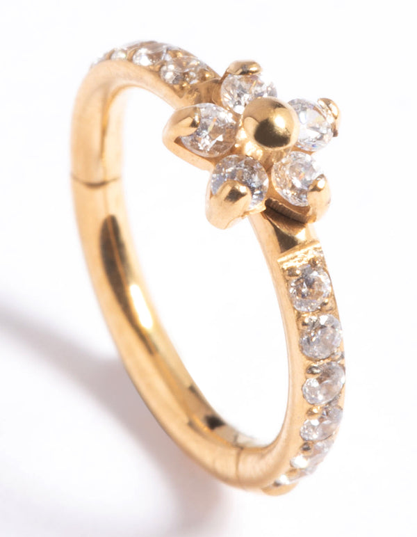 Gold Plated Titanium Clicker Ring