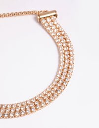 Gold Cubic Zirconia Toggle Tennis Bracelet - link has visual effect only
