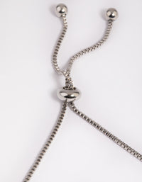 Silver Cubic Zirconia Pear Toggle Bracelet - link has visual effect only