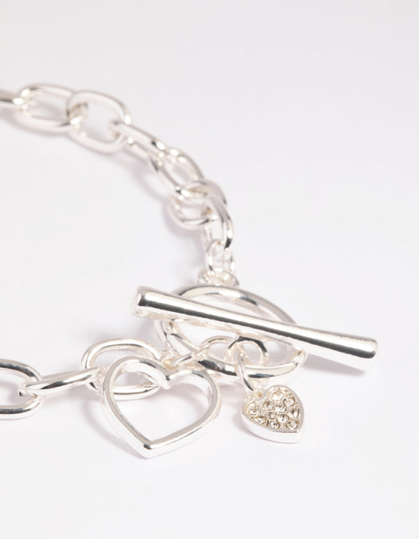 Silver Heart Fob Bracelet