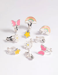 Kids 90s Motif Clip On Earring 5-Pack - link has visual effect only