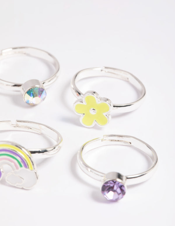 Kids Fluro Daisy Ring 6-Pack